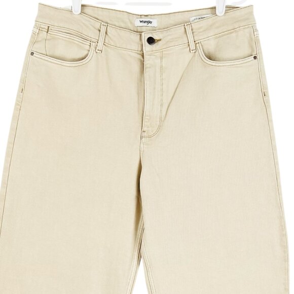 Wrangler Women's Loose Fit Straight Stretch Mid Rise Tan Denim Jeans Size 32 NWT - Picture 3 of 11